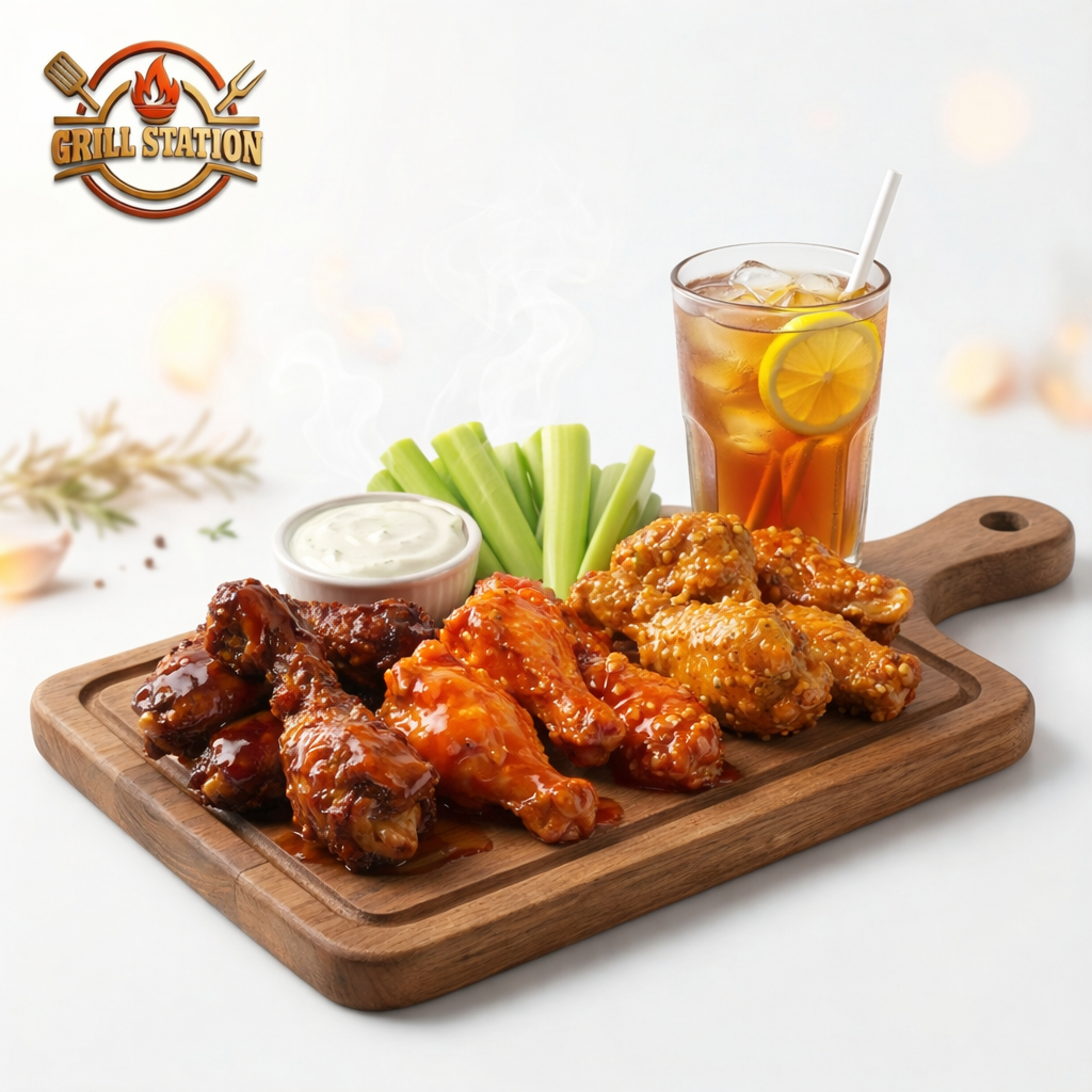 Crispy chicken wings at Grill Station Saskatoon