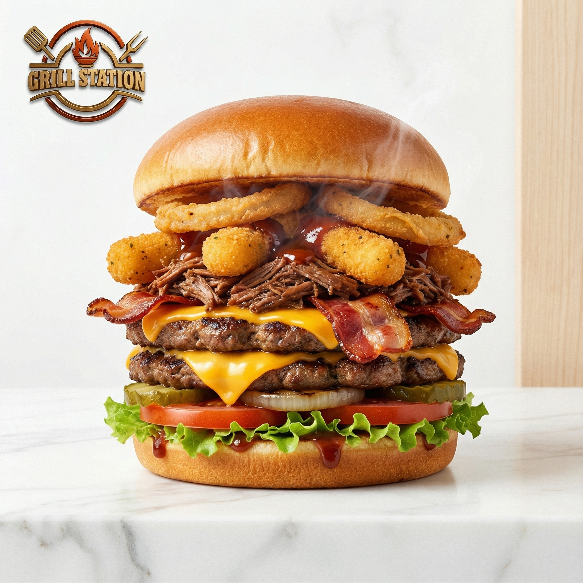 The Grill Station Masterpiece burger - Best burger in Saskatoon